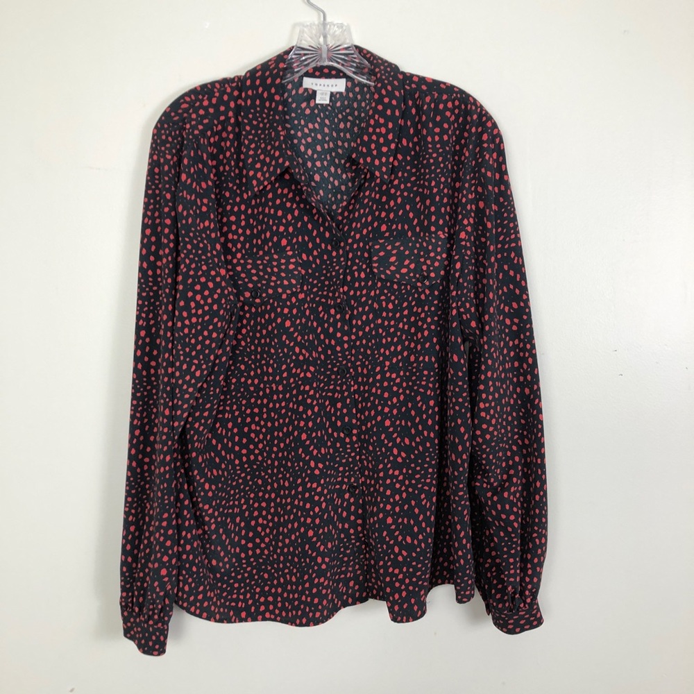 Topshop Button Down Blouse With Front Pockets - image 4